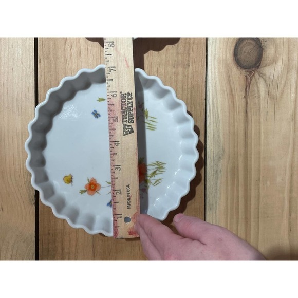 2 COUNTRY FLOWERS Porcelain 7x7 Quiche Dishes by Andrea oven to table 4652 - Picture 3 of 5